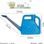 XXXFLOWER 1.5 Gallon Blue Watering Can Outdoor Garden Flower Plant, Lightweight 6 L Water Cans with Detachable Nozzle Watering Pot for Office House Garden