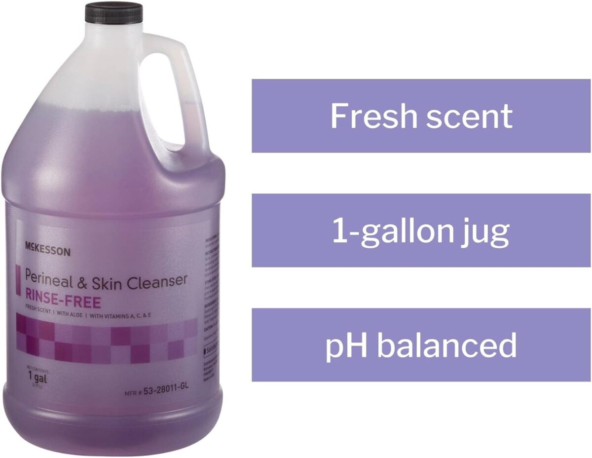 McKesson Perineal Skin Cleanser with Aloe, 1 Gallon [Pack of 1] Rinse-Free Body Wash for Incontinence or Ostomy Care, Fresh Scent - Image 3