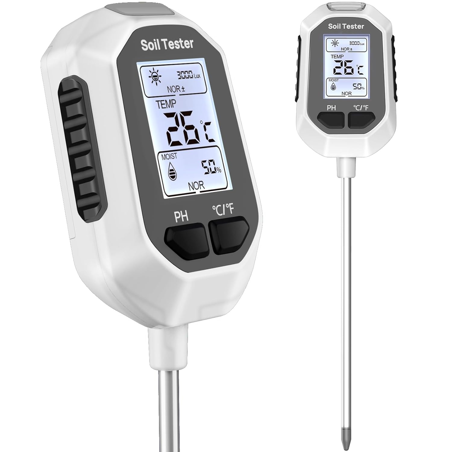 61xy32q7FdL._SL1500_.jpg 4-in-1 Soil Moisture Meter Digital Plant Temperature/Soil Moisture/PH Meter/Sunlight Intensity Backlight LCD Display Soil Test Meter for Gardening, Farming and Outdoor Plants - Image 1