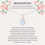AnotherKiss New Beginnings Gifts Moonstone Necklace for Women, Sterling Silver Moonstone Jewelry, Divorce Gifts, Healing Gifts, New Job Gifts, Sobriety Gifts for Women