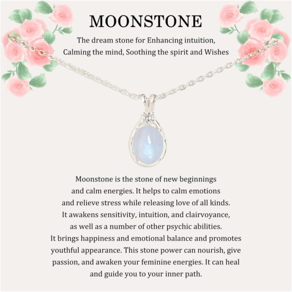 AnotherKiss New Beginnings Gifts Moonstone Necklace for Women, Sterling Silver Moonstone Jewelry, Divorce Gifts, Healing Gifts, New Job Gifts, Sobriety Gifts for Women