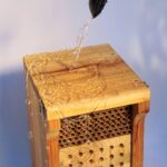 Mason Bee House Wax Coated Mason Bee Hive Wooden Insect Hotel Carpenter Bee House for Outdoors Attracts Peaceful Bee Pollinators to Your Garden - Image 3