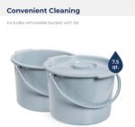 Drive Medical RTL11158KDR Folding Steel Bedside Commode Chair, Portable Toilet, 350 Pound Weight Capacity with 7.5 Qt. Bucket, Grey - Image 6