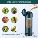 Bird Feeders for Outdoors Squirrel Proof with Weight-Activated Perches, Hanging Bird Feeder for Outside, Metal Feeder for Wild Cardinal, Finch, Blue Jay, Chickadee, 3LB Seed Capacity, Green - Image 5