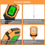 4-in-1 Soil Moisture Meter Digital PH Meter/Soil Moisture/Plant Temperature/Sunlight Intensity, Backlight LCD Display, Soil Test Meter for Garden, Lawn, Plant Care, Farm and Indoor Outdoor Plants - Image 6