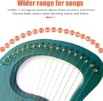 Lyre Harp, 19 Metal Strings Maple Saddle Mahogany Body Lyra Harp with Bag key included - Image 2