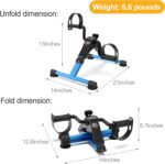 Folding Pedal Exerciser Mini Exercise Bike Portable Peddler Under Desk Bike with LCD Display for Arms and Legs Workout - Image 7