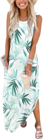 ANRABESS Women Casual Loose Sundress Sleeveless Split Maxi Long Beach Shirt Dress Travel Vacation 2025 Summer Outfits - Image 2