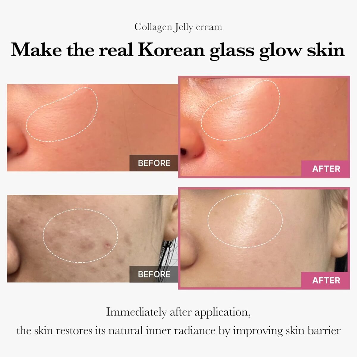medicube Collagen Jelly Cream- Niacinamide & Freeze-Dried Hydrolyzed Collagen - Boosts skin's barrier hydration and gives 24h Glow & Lifted Look - No artificial color, Korean skincare (3.71 fl.oz.) - Image 3