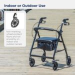 Drive Medical R726BK Foldable Rollator Walker with Seat, Black - Image 4