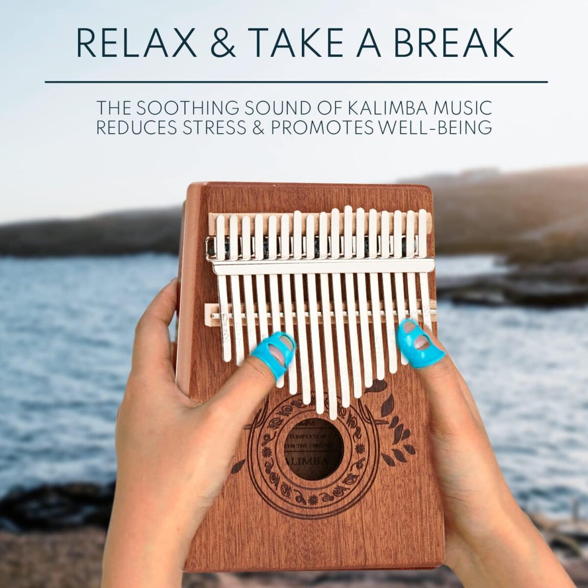 Kalimba 17 Key Thumb Piano, Portable Mahogany Mbira Finger Piano with Instruction, Carrying Bag, Tune Hammer, Holiday Gift for Kids & Adults, Light Brown - Image 4