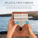 Kalimba 17 Key Thumb Piano, Portable Mahogany Mbira Finger Piano with Instruction, Carrying Bag, Tune Hammer, Holiday Gift for Kids & Adults, Light Brown - Image 4