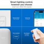 Lutron Caseta Original Smart Dimmer Switch Kit, 2 Dimmer Switches, 2 Wall Plates, 2 Remotes, 2 Pedestals, and Smart Hub, Works with Alexa, Apple Home, Google Home, 3Way, 150W, No Neutral, P-BDG-PKG2W - Image 3