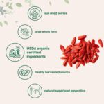 Organic Goji Berries, 32 Ounces | 100% Natural Sun-Dried Whole Fruit | Sulfate & Additive Free | Large Berry Form, Great Flavor for Drinks, Snacks, & Beverages | Non-GMO & Vegan - Image 4