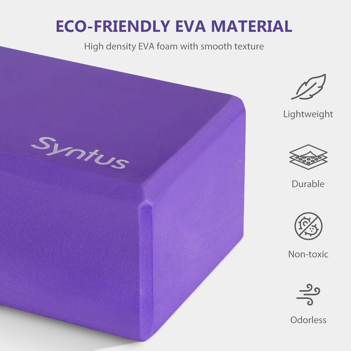 Syntus Yoga Block and Yoga Strap Set, 2 Soft Non-Slip Yoga Blocks 9×6×4 inches, 8FT Metal D-Ring Strap for Yoga, General Fitness, Pilates, Stretching and Toning - Image 3