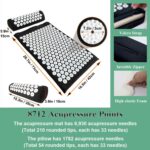 XiaoMaGe Acupressure Mat and Pillow Set with Bag - Large Size 28.7 X 16.5 inch Acupuncture Mat for Neck & Back Pain, Muscle Relaxation Stress Relief, Sciatica Pain Relief Pillow (Black) - Image 2