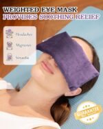 Weighted Eye Mask for Sleep, Yoga, Meditation, Lavender Eye Pillow Heated for Headache, Sinus, Dry Eyes Relief, Aromatherapy Moist Heat Mask Relaxation Gifts for Women and Moms - Image 6