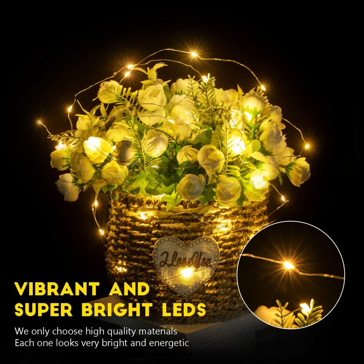 Brightown 24 Pack Fairy Lights Battery Operated String Lights - 7 ft 20 LED Mini String Lights Waterproof Silver Wire Firefly Lights for Vases Mason Jars DIY Crafts Plants Table Centerpieces Wedding - Image 3