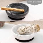 Incense Holder, Beautiful Natural Marble Incense Burner for Meditation, 9 Incense Holes Suitable for Most Incense Types (Black) - Image 6