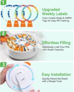 Daviky Pill Dispenser Daily, Large Pill Organizer with Wall-Mounted or Standing Use, 14 Days Pill Box, Push Button Design, Weekly Pill Organizer for Vitamin, Medicine.Supplement, Fish Oil - Image 8