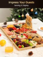 Charcuterie Boards Gift Set, Chezerra Bamboo Cheese Board Set, Folding Cheese Board with Knife Set, Unique White Elephant Gift, House Warming Gift, Wedding Gift, Portable Outdoor Cheese Plate - Image 5