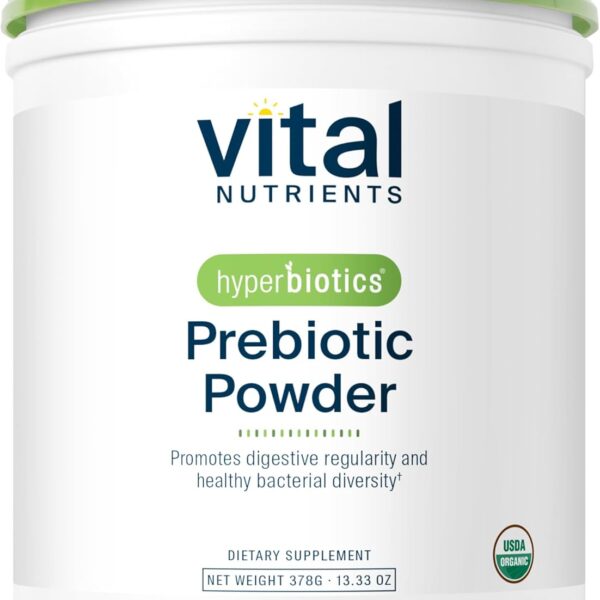 Hyperbiotics Vital Nutrients Organic Prebiotic Fiber Powder | Supports Gut Health and Digestive Regularity | Soluble Fiber Supplement for Women and Men | Vegan Organic Fiber Powder | 54 Servings