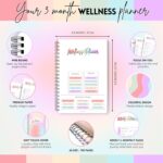 Wellness Journal - 90 Day Health, Fitness, Gratitude, Mindfullness, Wellbeing, Habit, Goals, Diet & Food Tracker - A5 (Pastel Rainbow) - Image 2