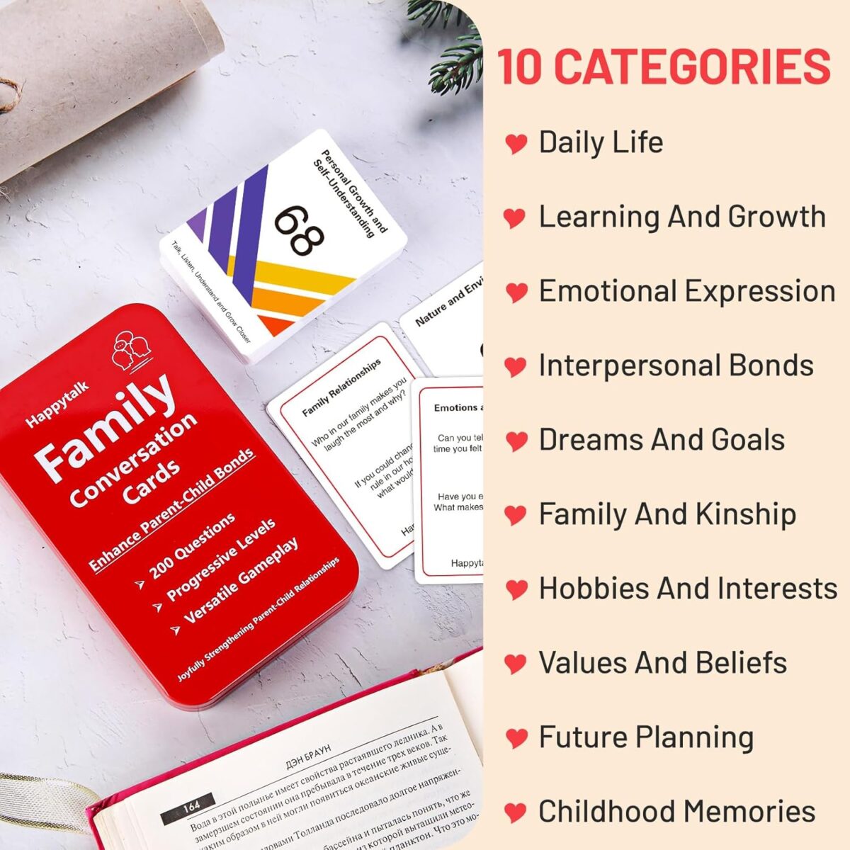 Conversation Cards for Kids - 200 Engaging Questions for Family Game Night, Road Trips & Therapy Games, Perfect for Quality Family Time & Fun Conversations - Image 6
