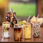 NETANY 2 Pack Glass Cups with Bamboo Lids and Straws 16 oz, Gifts for Women, Drinking glasses set, Iced Coffee Cup, Tea Cup, Cute Aesthetics Tumbler Cup, Mothers Day, Birthday Gifts for Her Mom - Image 4