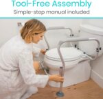 Vive Toilet Safety Rail Frame - Toilet Grab Bars for Elderly, Disabled - Assist Support Rails with Padded Handles - Stand Alone for Bathroom - Adjustable Non Slip for Adults, Seniors, Handicapped - Image 3