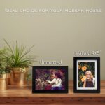 Egofine 5x7 Picture Frames Set of 4, Made of Solid Wood Covered by Plexiglass 3.5x5 and 4x6 with Mat or 5x7 without Mat, for Table Top Display and Wall Mounting Photo Frame White - Image 4