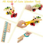 KIDWILL Kids Tool Set with Tool Box & DIY Stickers, Pretend Play STEM Construction Kits for Toddlers 3-5, Montessori Toys for 3 4 5 Year Old, Wooden Play Tools Set, Toddler Boy Toys - Image 5