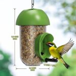 LONA Bird Feeders for Outdoors, Tube Birds Feeder Weatherproof with Multiple Hanging Methods, Wild Feeding Silo for Outside, 1 Port - Image 4