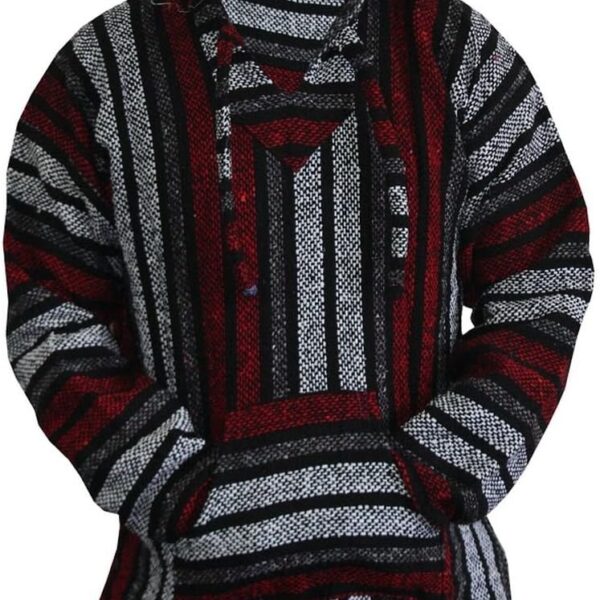 Del Mex Mexican Baja Hoodie Hippie Surf Poncho Sweater Sweatshirt Pullover Jerga
