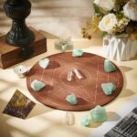 FINGERINSPIRE 10 inches Diameter Wooden Crystal Grid Board Round Sacred Geometry Energy Grids Board Metatron's Cube Crystal Grid Plate for Witchcraft Wiccan Altar Ritual Sacred Space Decor - Image 5