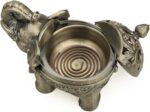 K COOL Metal Backflow Incense Holder Elephant Cone Coil Incense Burner Ash Catcher with Lid, Aromatherapy Ornament Home Office Decoration for Indoor Outdoor (Bronze) - Image 3