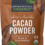 Viva Naturals Organic Cacao Powder, 2lb - Unsweetened Cocoa Powder With Rich Dark Chocolate Flavor, Perfect for Baking & Smoothies - Certified Vegan, Keto & Paleo, Non-GMO & Gluten-Free, 907 g