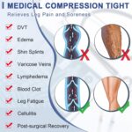 beister Medical Compression Pantyhose for Women & Men, 20-30mmHg Graduated Support Tights, Opaque Footless Waist High Compression Stockings & Leggings for Varicose Veins, Edema, Flight, DVT - Image 6
