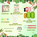 MAGIMUSE Crochet Kit for Beginners, Crochet Starter Kits for Adults Amigurumi Craft Knitting Crocheting Kits with Step-by-Step Video Tutorials, 6 Pack Hanging Potted Plants Family(40%+ Yarn - Image 3