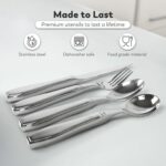 BUNMO Utensils for Elderly, Arthritis, Weak Hand Grip & Handicapped - Convenient Travel Pouch - for Tremors and Parkinsons Patients - Stainless Steel - Eat Independently - Weighted 4 Piece Set - Image 2