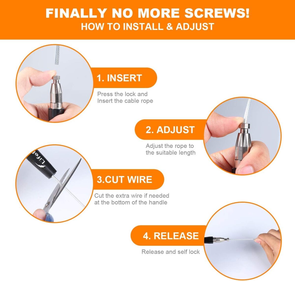 Jump Rope, High Speed Weighted Jump Rope - Premium Quality Tangle-Free - Self-Locking Screw-Free Design - Jump Ropes for Fitness - Skipping Rope for Workout Fitness, Crossfit & Home Exercises - Image 3