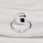 Natural Black Tourmaline Ring, Rough Tourmaline Crescent Moon Adjustable Ring, October, 925 Sterling Silver, Womens Ring, Christmas, Handmade, Statement Jewelry, Raw Gemstone Jewelry (10) - Image 3
