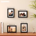 Egofine 5x7 Picture Frames Set of 4, Made of Solid Wood Covered by Plexiglass 3.5x5 and 4x6 with Mat or 5x7 without Mat, for Table Top Display and Wall Mounting Photo Frame White - Image 5
