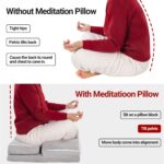 HOMBYS Meditation Cushion Foam Meditation Pillows for Sitting on Floor, Large Yoga Pillow for Adult, Meditation Mat with 2 Knee Cushions and Hip Support-3 Shapes for Different People-Supportive - Image 6