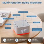 Sound Machine Alarm Clock, 32 Soothing Sounds, Night Lights Bluetooth Speaker, App Control White Noise Machine with Dimmable Clock, Noise Machine for Baby, Kids, Teens, Adult, Best Birthday Gift Ideas - Image 4