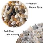 Garden Stepping Stones Outdoor,Pebble Stepping Stones for Garden Walkway,Decoration Polished River Rock for Yard, Pathway,Landscaping, 9 inch Round Decorative Stone Sheet Set 6pcs - Image 4