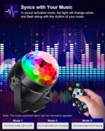 Luditek 2-Pack Sound Activated Party Lights with Remote Control, Disco Ball Light, DJ Strobe Lamp for Home Room Dance Party Supplies White Elephant Gifts Birthday Christmas Halloween Party Decorations - Image 3