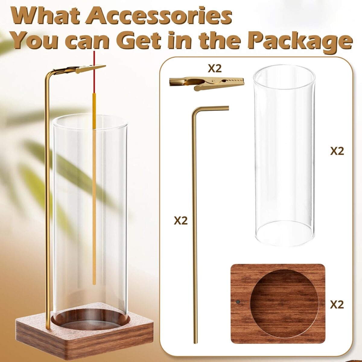 Incense Holder for Sticks, Insence-Stick Holder, Anti-Ash Flying No Mess Incense Burner, Incense Stick Holder with Glass Ash Catcher, for Yoga Spa Meditation Home Decor(2 Pack) - Image 4