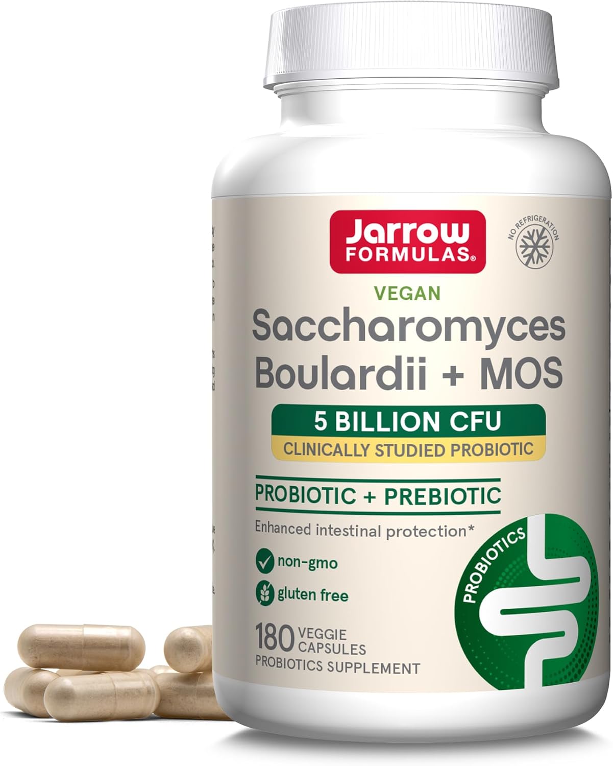 712PoBlQ7DL._AC_SL1500_.jpg Jarrow Formulas Saccharomyces Boulardii Probiotics + MOS 5 Billion CFU Probiotic Yeast for Intestinal Health Support, Gut Health Supplements for Women and Men, 180 Veggie Capsules, 180 Day Supply - Image 1