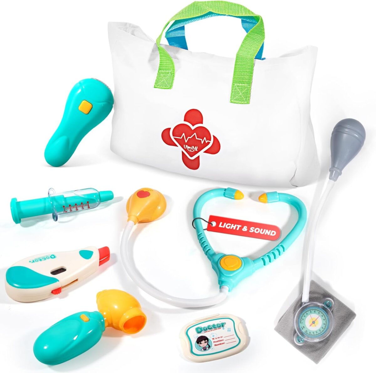 Doctor Kit for Toddlers 3-5 - Preschool Pretend Play Medical Kit with Stethoscope, Blood Pressure Cuff and Carrying Bag- Dress Up Toys for Kids Ages 3+ Years - Image 1